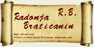 Radonja Bratičanin vizit kartica